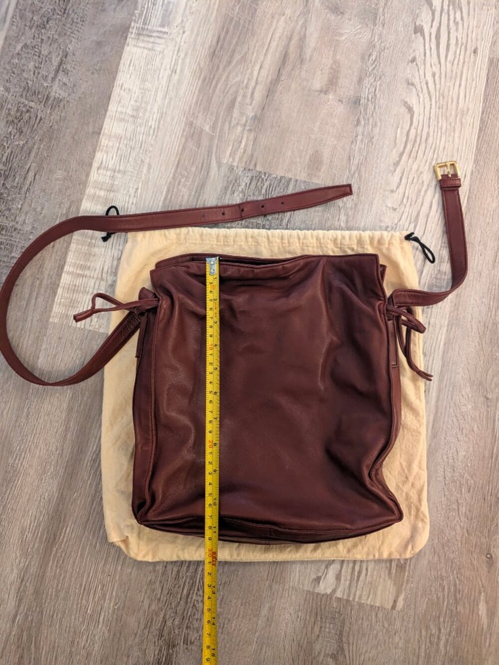 Vintage Loewe Flamenco Nappa Burgundy Drawstring Bag